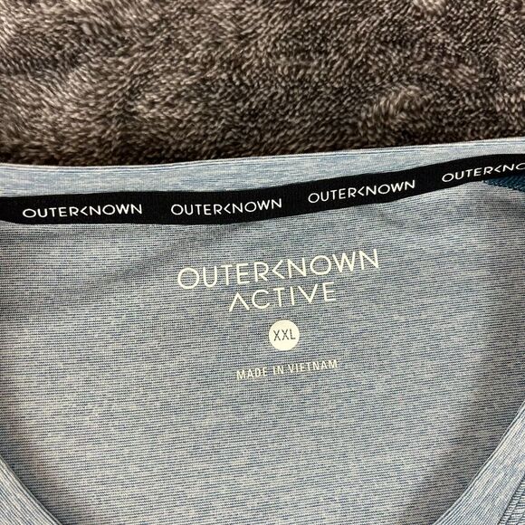 Outerknown Active Coolmax Long Sleeve Blue Heathered Shirt Men's XXL NWT - Picture 3 of 10